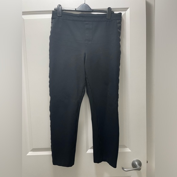 Spanx- Black tuxedo pants with satin side stripe - Picture 1 of 4